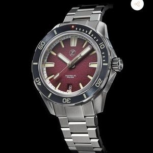 Zelos Swordfish 40MM SS Burgundy Watch